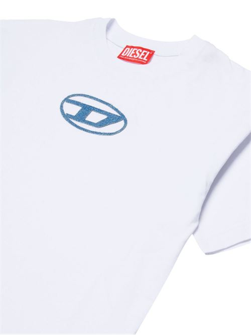 T-shirt bambino Diesel over bianca a manica corta DIESEL KIDS | J025900GRAIK100